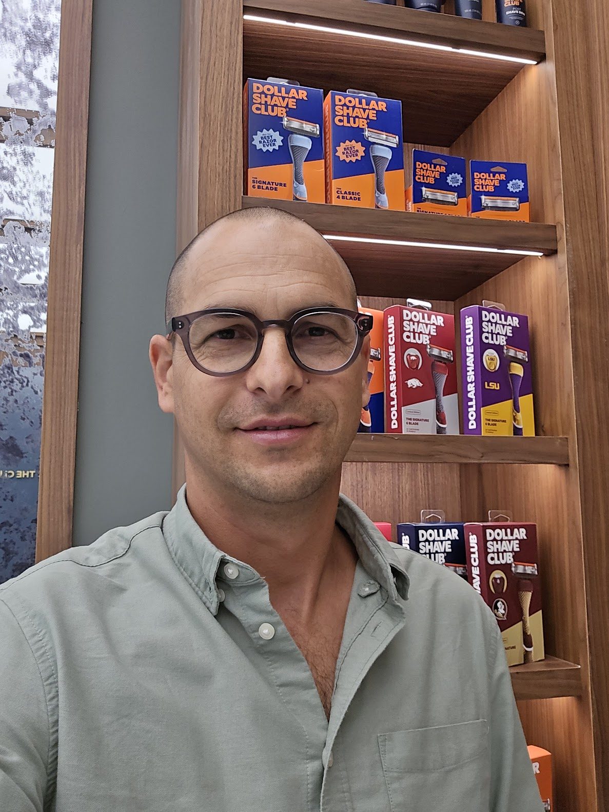 Boaz Zucker at Dollar Shave Club retail display