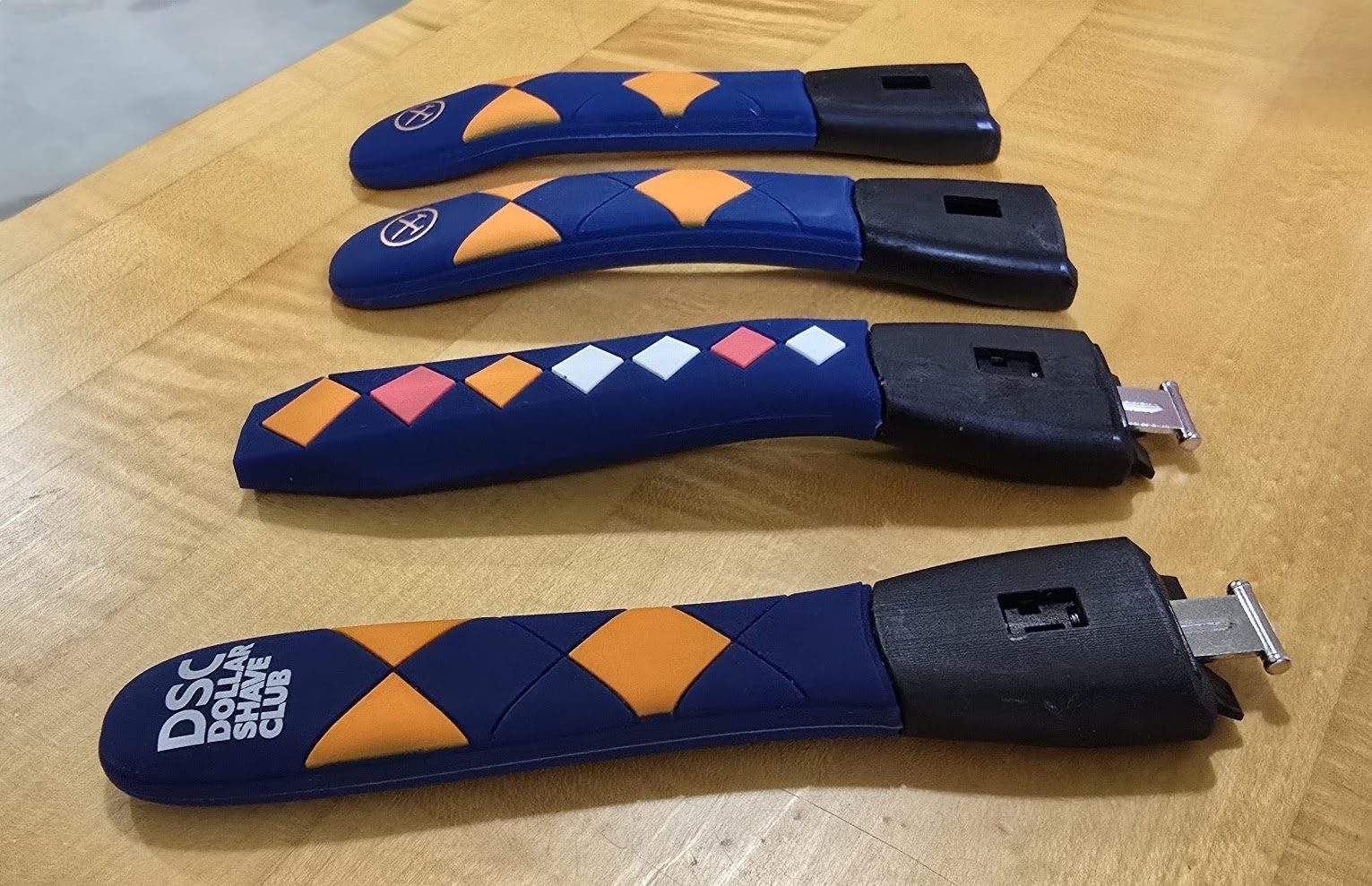 Dollar Shave Club handle prototypes lineup