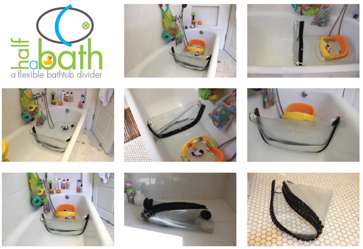 HalfBath flexible bathtub divider