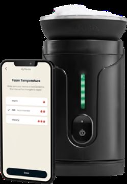 Moose companion app showing foam temperature