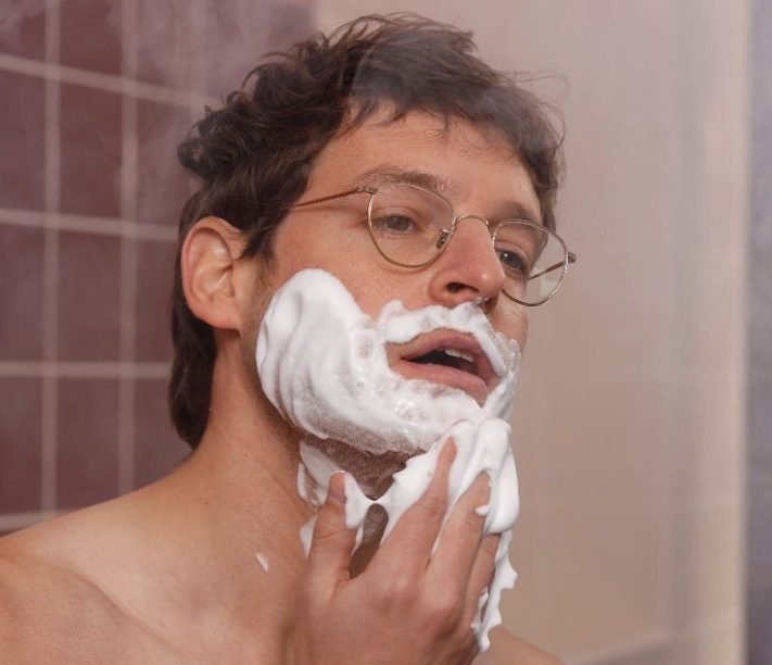 Warm shaving cream dispensed from Moose